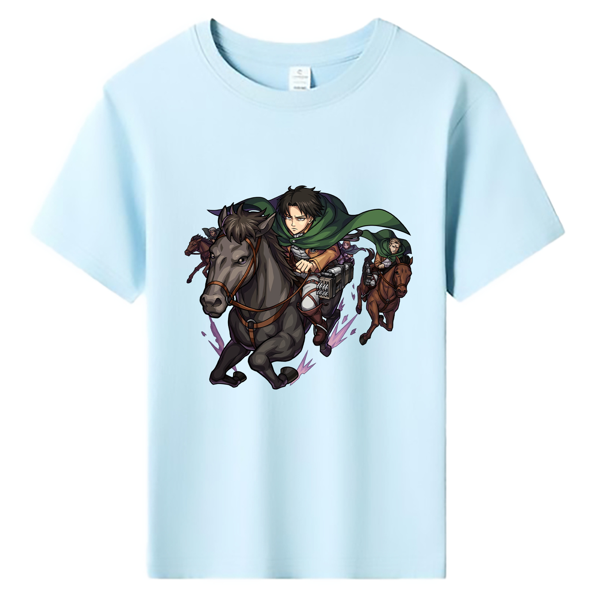 （画像用） 進撃の巨人 リヴァイ·アッカーマン Attack on Titan Levi Ackerman 綿100％キッズTシャツ（フロントプリント）